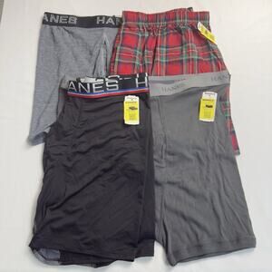 Hanes Boxers & Boxer Briefs Men's XL 4 Styles Black Red Gray